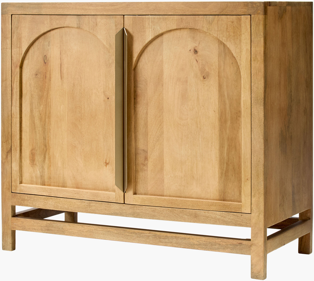 Modern mango wood cabinet with clean lines and natural wood grain finish