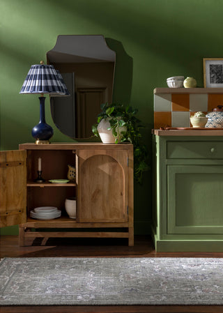 Handcrafted storage cabinet made from solid mango wood with a smooth, natural finish.