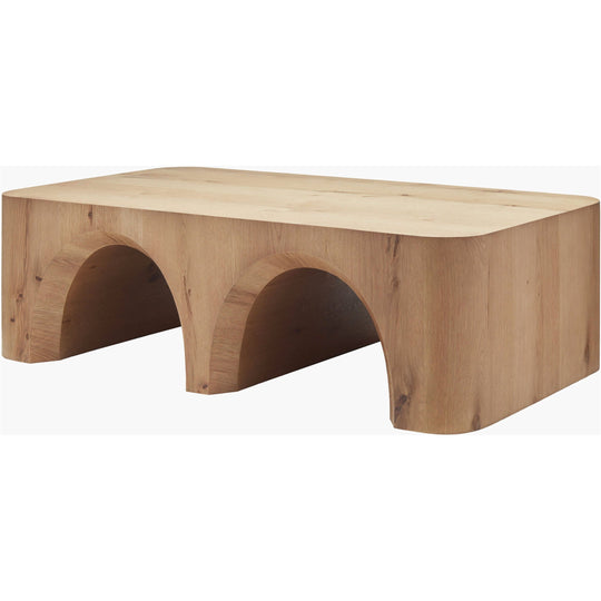 Grayson Coffee Table in Oak Veneer with Clean-Lined Minimalist Design