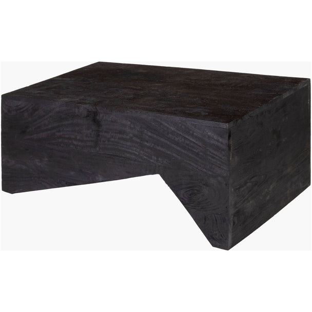 Neemrana rectangular black acacia wood coffee table with modern low-profile design